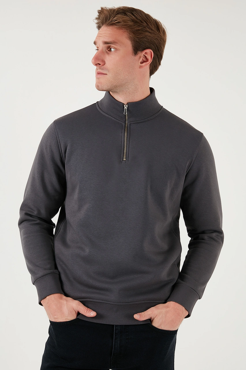 Buratti 59052592S2 Erkek Sweat - Koyu Lacivert - Antrasit