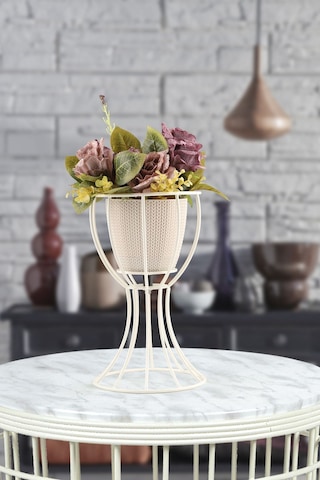 Anafor Saksılık Beyaz 25 Cm Krem Saksı