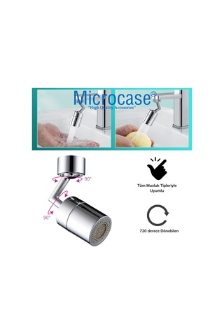 Microcase 360 Derece Dönebilen Su Tasarruflu Robotik Kol Musluk Gümüş