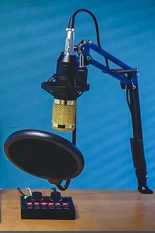 Thentech Profesyonel Kondansatör Mikrofon Seti Ses Kartı Komple Set Profesyonel Yayıncılar İçin Mikrofon Set