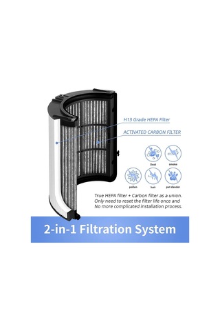 Lexroo Hepa Filtre + Karbon Filtre Dyson İle Uyumlu Hp04 Tp04 Dp04 Ph04 Hp09 Tp09 Hp07 Standart