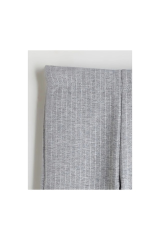 LC Waikiki Lcw Kids Beli Lastikli İspanyol Paça Kız Çocuk Tayt Grey Strıped