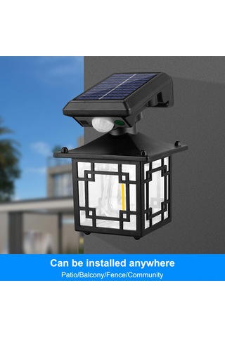 Gajeena 2'li Güneş Enerjili Duvar Lambası, Ip65 Su Geçirmez, İnsan Algılama, 300lm Isınma Işık, Bahçe Yol Aydınlatması