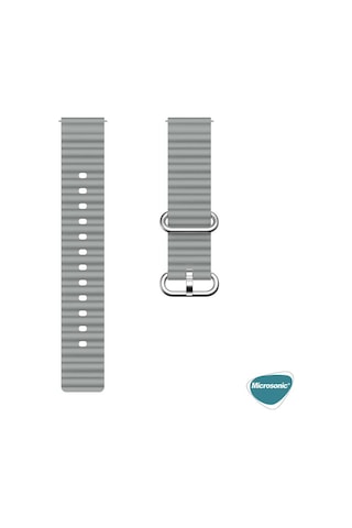 Microsonic Samsung Uyumlu Gear S3 Classic Kordon Ocean Band Gri