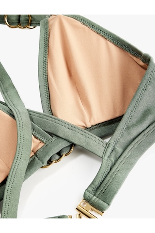 Koton Aksesuarlı Çapraz Askılı Bikini Üstü Haki 6sak10033mm