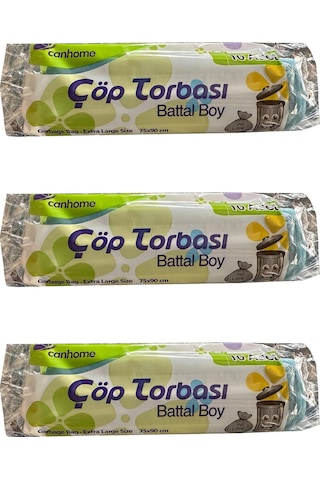 Canhome Battal Boy Çöp Torbası 3 x 10'lu Mavi 75 x 90 CM