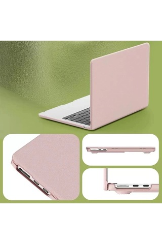 Mey İthalat Macbook Air 15 2024 Macbook Deri Kapak - Pembe