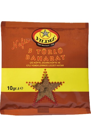 Yıldız 5 Türlü Baharat 10 x 10 G