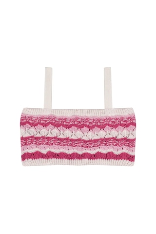 Antebies Pembe Jakarlı Triko Şortlu Set