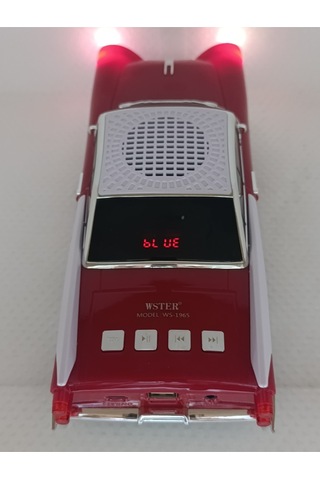 Oyuncak Klasik Araba Kablosuz Bluetooth Hoparlör Speaker Fm Radyo Sd Kart Usb Müzik Çalar - Kırmızı-