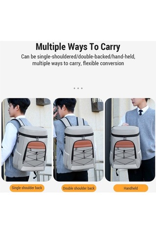 Dancemonkey Öğle Yemeği Bölmeli Kamp Soğutucu Sırt Çantası, Yalıtımlı Suya Dayanıklı, Erkek/kadın Piknik Seyahat Spor Çantası Siyah