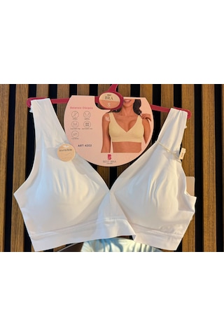 Best Bra Lingerie Best Bra Dikişsiz Balensiz V Yaka Sütyen Lazer Kesim İz Yapmaz Push-up Comfort Bralet Büstiyer Beyaz