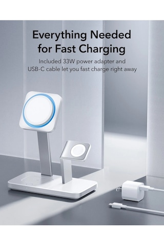 Esr 25w 3 In 1 Şarj Standı Magsafe Soğutuculu Halolock Apple Uyumlu iPhone + A