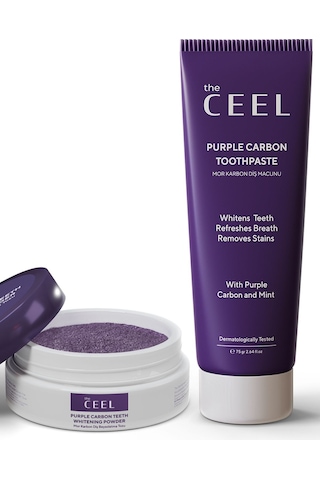 The Ceel Mor Aktif Karbon Diş Beyazlatma Seti (Mor Karbon Diş Macunu 75 Gr + Mor Karbon Diş Tozu 50 Gr)