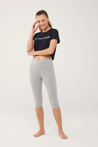 U.S. Polo Assn. Kadın Gri Melanj Kısa Tayt 16608 Gri