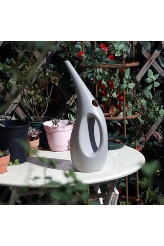 Yunboo 1.5l Gri Plastik Bahçe Sulama Kavanozu - İnce Uçlu Kök Sistemi Sulama, Ergonomik Kollü, Ev Ve Balkon Bitkileri İçin