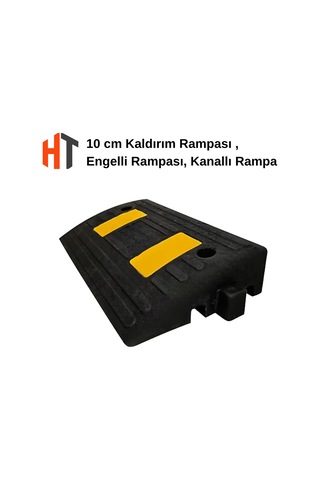 10 Cm Kauçuk Rampa Seti 3 Metre - Otopark Rampası, Kablo Kanallı, Kaldırım Rampası 50 X 30 X 10 Cm
