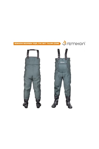 Remixon Neopren Pvc Bot Tulum Çizme Yeşil