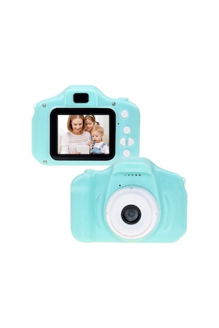 Springsun X200 Çocuk Dijital Kamerası - Yeşil, 1080p Video, Fotoğraf Çekimi, Sticker Özellikli, Taşınabilir 2.0 İnç Ekranlı Kartopu Kamera