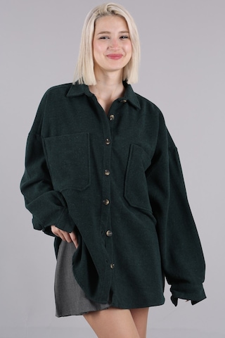 Madmext Yeşil Oversize Gömlek Ceket Mg1562 Yeşil