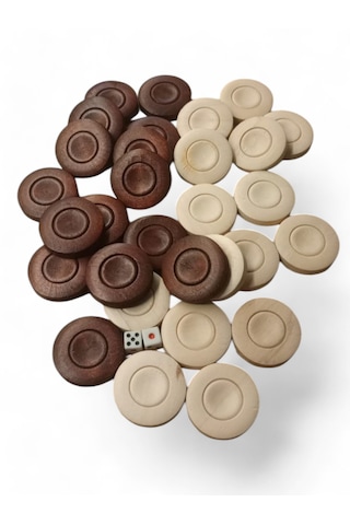 Simya Şimşir Ağacı Tavla Pulu 35 Mm