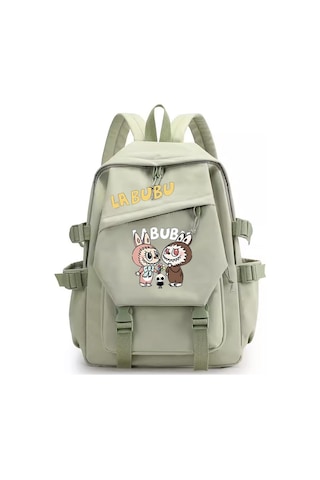 Yeni Çizgi Film Labubu Labubu Çevre Birimi Öğrenci Okul Çantası Sırt Çantası Yeşil