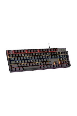 Mk104 Rgb Mekanik Gaming Klavye Kablolu Oyuncu Klavyesi- 104 Tuşlu, 26 Tuş Anti-ghosting, Multimedya Ve Işık Denetimli Siyah