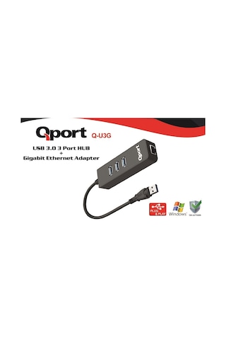 Qport Q-u3g Usb 3.0 Çoklayıcı/gıgabıt Adaptör