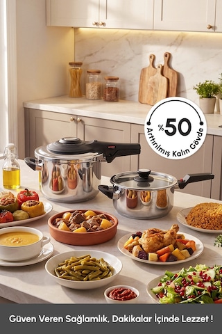 Karaca Vitasafe Düdüklü Tencere Seti 4+6 Litre Gümüş
