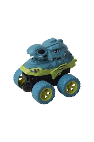 Dinosaur Off-road T-rex Sürtmeli Oyuncak Araba Seti 2 Li Dinozor Tasarımlı Çek Bırak Araçlar Çok Renkli