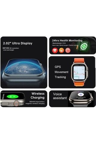 Watch 8 Ultra Hk8 Pro Max 2.05 Hd Amoled Ekran Chatgpt'li Yapay Zeka Sistemli Versyon 2
