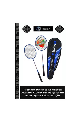 Premium Dinlence Kondisyon Aktivite 7100-d Tek Parça Grafıt Badmington Raket Set Çift