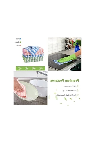6 Adet Süper Emici Mikrofiber Temizlik Bezi - 25x25 Cm Açık Bej