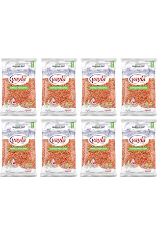 Yayla Bakliyat Kırmızı Mercimek 8 x 1 KG