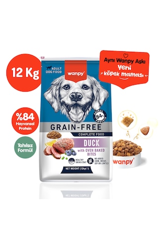 Wanpy Tahılsız Ördekli Yetişkin Köpek Maması 12 Kg
