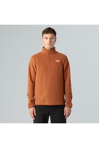 The North Face M Glacier Fleece 1/4 Zip Jacket Erkek Polar-30557 Kahverengi