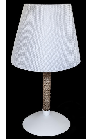 Zen Abajur Masa Lambası Halatlı Beyaz