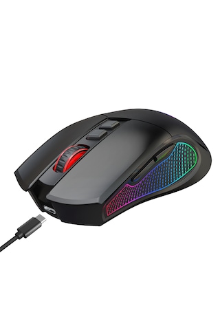 Crossfire Air Pro Kablosuz 24.000 Dpi Pixart Pmw3325 Sensör Makro Yazılımlı Chromatic Rgb Kablosuz Gaming Mouse - Siyah 2.4 Ghz Kablosuz + Bt5.1 + Type-c İle Kullanım Desteği