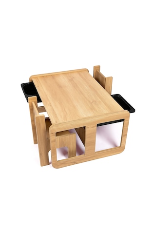 Industrial Living 2 Kişilik Çocuk Masası Ceviz Mdf-siyah Çekmece Ceviz  -  Siyah