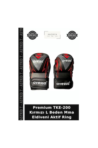 Premium Tke-200 Kırmızı L Beden Mma Eldiveni Aktif Ring