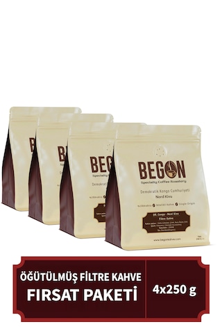Nord Kivu Nitelikli Filtre Kahve Öğütülmüş Fırsat Paketi 250g X 4 Adet Filtre