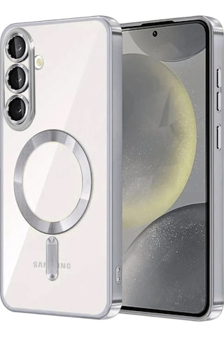 Samsung Galaxy S26 Plus Uyumlu Kılıf Kamera Lens Koruyuculu Magsafe Özellikli Telefon Kılıfı Kapak Titan Gri