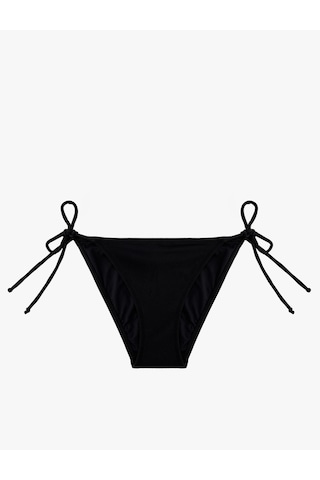 Koton Yanları Bağlamalı İpli Dokulu Bikini Altı Siyah 6sak00011mm