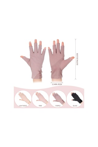 Qingmipy Kadınlar İçin 4 Çift Yarı Parmaklı Güneş Korumalı Eldiven, Kaymazsız Tasarım, Sürücülük-fishing-golf Ve Dış Etkinlikler İçin, M Bedeni Çok Renkli