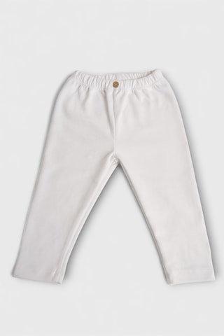 Pamuk Yumuşak Esnek Kumaş Bebek Çocuk Tayt Beyaz