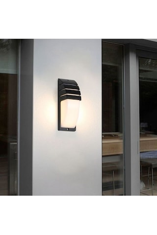 24 Watt Beyaz Işık Ledli Bahçe, Balkon, Teras, Kamelya, Veranda, Banyo Apliği, Dekoratif Led Armatür Siyah