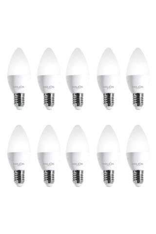 10 Adet Helios 8w Led Buji Ampul 6500k Beyaz Işık E-14 İnce Duy Avize Ampulü 10 Adet