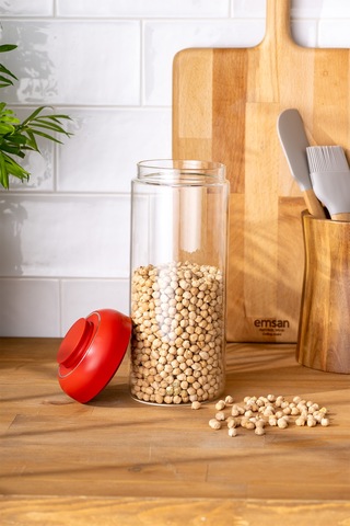 Emsan Simple Saklama Kavanozu 1500 ML Kırmızı