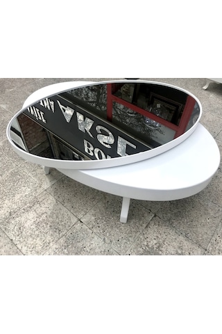 Döner Orta Sehpa Oval Rus Tarz Model Kayın Retro Ayak Sağlam Şık (378278231)