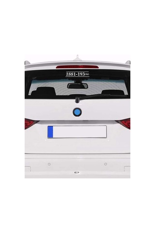 Beyaz Atatürk -4 Araç Sticker 21x29 Cm, Oto Sticker, Araba Sticker